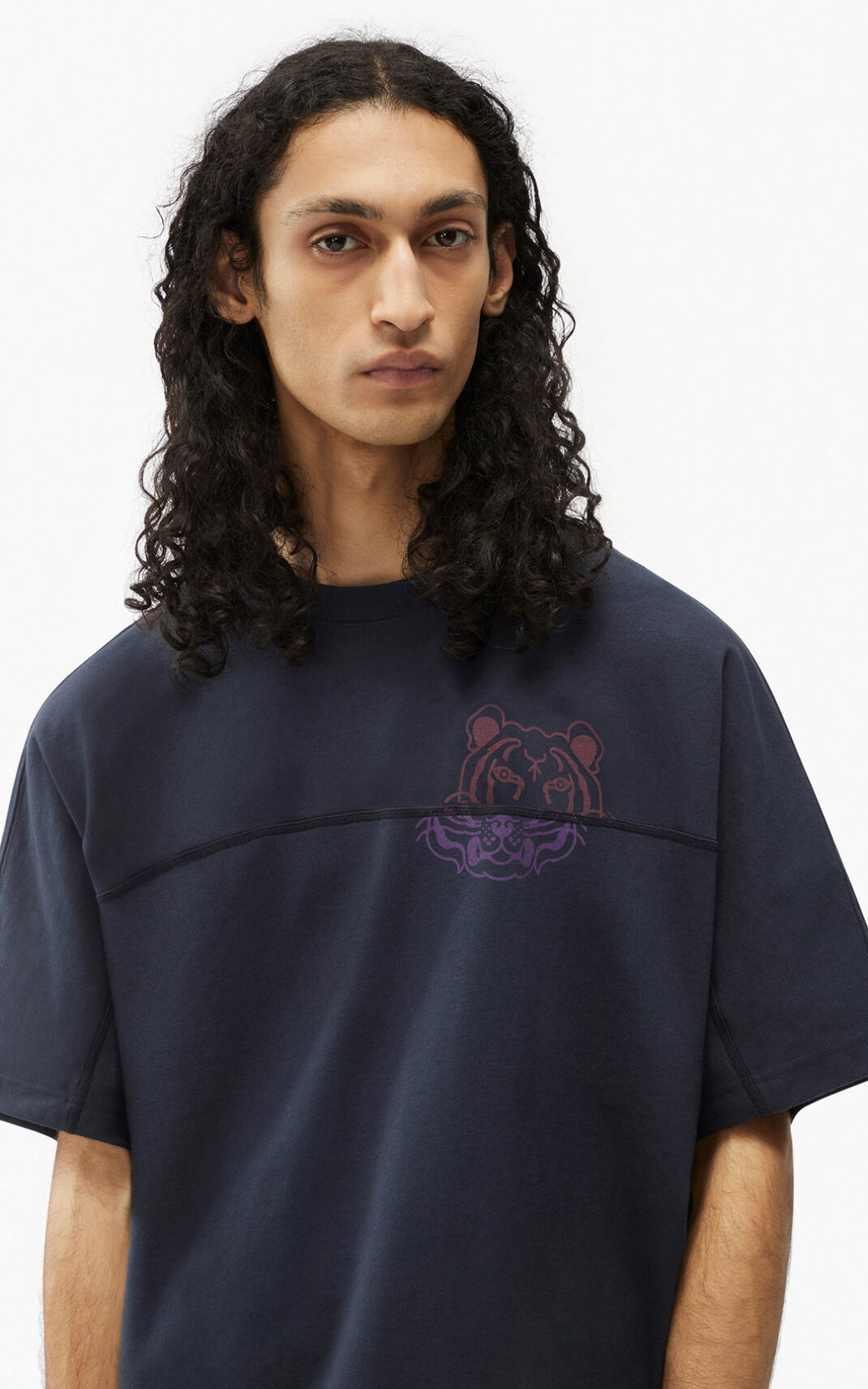 Kenzo K Tiger oversized T-shirts Herre - Blå Sort DK-605765